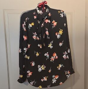 Floral Black Blouse
